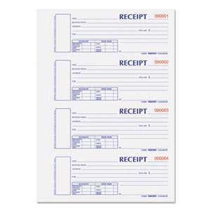 REDIFORM OFFICE PRODUCTS Hardcover Numbered Money Receipt Book, 6 7/8 x 2 3/4, Two-Part, 300 Forms