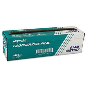 REYNOLDS FOOD PACKAGING Metro Light-Duty PVC Film Roll w/Cutter Box, 18" x 2000ft, Clear