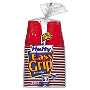 REYNOLDS FOOD PACKAGING Easy Grip Disposable Plastic Party Cups, 9 oz, Red, 50/Pack