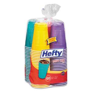 REYNOLDS FOOD PACKAGING Easy Grip Disposable Plastic Party Cups, 16 oz, Assorted, 100/Pack