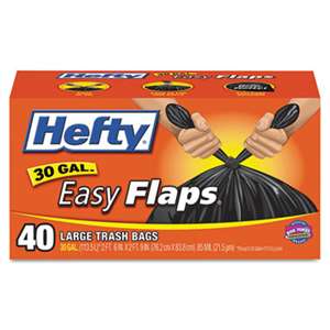 REYNOLDS FOOD PACKAGING Easy Flaps Trash Bags, .85 mil, 30gal, Black, 40/Box