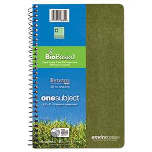 ROARING SPRING PAPER PRODUCTS Environotes BioBased Notebook, 9 1/2 x 6, 80 Sheets, College Rule, Assorted