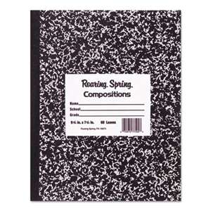 ROARING SPRING PAPER PRODUCTS Marble Cover Composition Book, Wide Rule, 9 3/4 x 7 1/2, 60 Pages