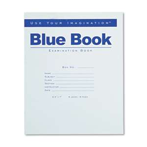 ROARING SPRING PAPER PRODUCTS Exam Blue Book, Legal Rule, 8 1/2 x 7, White, 8 Sheets/16 Pages