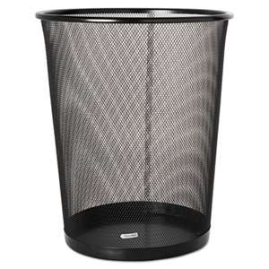 ROLODEX 4 1/2 Gallon Steel Black Round Mesh Trash Can