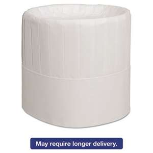Royal RCH7 Pleated Chef's Hats, Paper, White, Adjustable, 7" Tall, 28/Carton