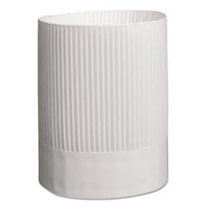 ROYAL PAPER PRODUCTS Stirling Fluted Chef's Hats, Paper, White, Adjustable, 9 in. Tall, 12/Carton