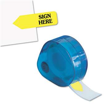 REDI-TAG CORPORATION Arrow Message Page Flags in Dispenser, "Sign Here", Yellow, 120 Flags/Dispenser