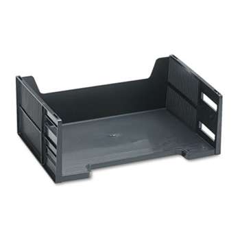 RUBBERMAID Stackable High-Capacity Side Load Letter Tray, Polystyrene, Ebony