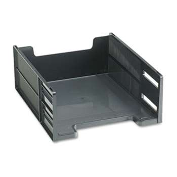 Rubbermaid 17671 Stackable High Capacity Front Load Letter Tray, Polystyrene, Ebony