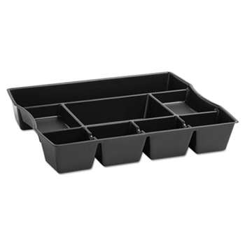 RUBBERMAID Nine-Compartment Deep Drawer Organizer, Plastic, 14 7/8 x 11 7/8 x 2 1/2, Black