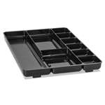 RUBBERMAID Regeneration Nine-Section Drawer Organizer, Plastic, Black