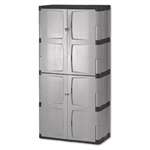 RUBBERMAID Double-Door Storage Cabinet - Base/Top, 36w x 18d x 72h, Gray/Black
