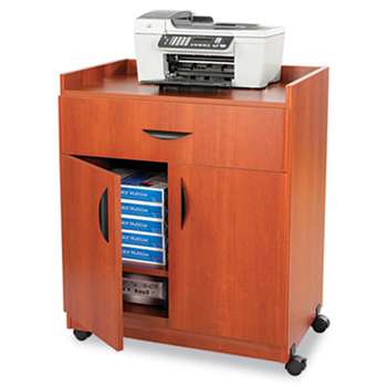 SAFCO PRODUCTS Mobile Laminate Machine Stand w/Pullout Drawer, 30w x 20-1/2d x 36-1/4h, Cherry