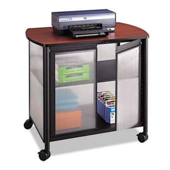 SAFCO PRODUCTS Impromptu Deluxe Machine Stand w/Doors, 34-3/4 x 25-1/2 x 30-3/4, Black/Cherry