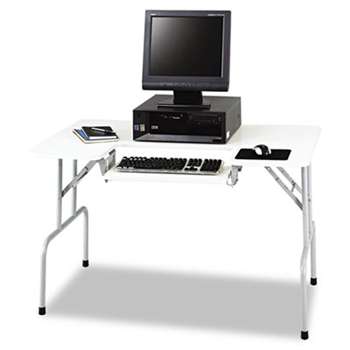 SAFCO PRODUCTS Folding Computer Table, Rectangular, 47 1/2w x 29 3/4d x 28 3/4h, Light Gray