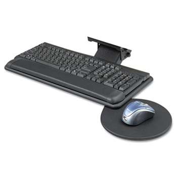 SAFCO PRODUCTS Adjustable Keyboard Platform with Swivel Mouse Tray, 18-1/2w x 9-1/2d, Black