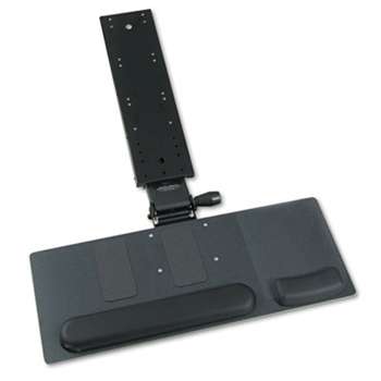SAFCO PRODUCTS Ergo-Comfort Articulating Keyboard/Mouse Platform, 28w x 11-3/4d, Black Granite