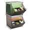 SAFCO PRODUCTS Onyx Stackable Mesh Storage Bin, 4-Compartment, 14 x 15 1/2 x 11 3/4, Black