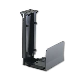 Safco 2176 Ergo-Comfort Fixed-Mount Under Desk CPU Holder, 7w x 9-1/2d x 14h, Black