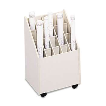SAFCO PRODUCTS Laminate Mobile Roll Files, 20 Compartments, 15-1/4w x 13-1/4d x 23-1/4h, Putty