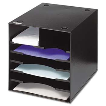 SAFCO PRODUCTS Steel Desktop Sorter, Seven Compartments, Steel, 12 x 12 x 11, Black