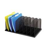 SAFCO PRODUCTS Mesh Desk Organizer, Eight Sections, Steel, 19 1/2 x 11 1/2 x 8 1/4, Black