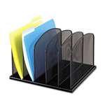 SAFCO PRODUCTS Mesh Desk Organizer, Five Sections, Steel, 12 1/2 x 11 1/4 x 8 1/4, Black