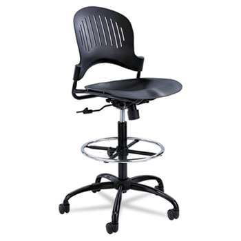 SAFCO PRODUCTS Zippi Plastic Extended-Height Chair, Black