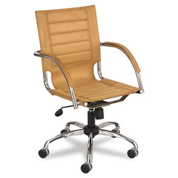 SAFCO PRODUCTS Flaunt Series Mid-Back Manager's Chair, Camel Microfiber/Chrome