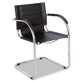 SAFCO PRODUCTS Flaunt Series Guest Chair, Black Leather/Chrome