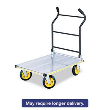 SAFCO PRODUCTS Stow-Away Platform Truck, 1000 lb Capacity, 24 x 39 x 40, Aluminum/Black