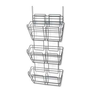 SAFCO PRODUCTS Panelmate Triple-File Basket Organizer, 15 1/2 x 29 1/2, Charcoal Gray