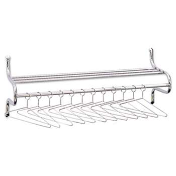 SAFCO PRODUCTS Chrome-Plated Shelf Rack, 12 Non-Removable Hangers, 49w x 14d x 19h, Metal