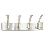SAFCO PRODUCTS Metal Coat Rack, Steel, Wall Rack, Four Hooks, 14-1/4w x 4-1/2d x 5-1/4h, Silver
