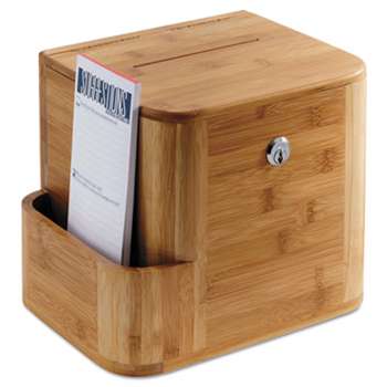 SAFCO PRODUCTS Bamboo Suggestion Box, 10 x 8 x 14, Natural