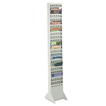 SAFCO PRODUCTS Steel Magazine Rack, 23 Compartments, 10w x 4d x 65-1/2h, Gray