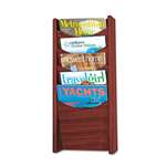 SAFCO PRODUCTS Solid Wood Wall-Mount Literature Display Rack, 11 1/4 x 3 3/4 x 23 3/4, Mahogany