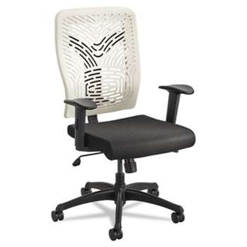 SAFCO PRODUCTS Voice Series Task Chair, Plastic Back, Upholstered Seat, Black Seat/Latte Back