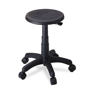 SAFCO PRODUCTS Office Stool with Casters, Seat: 14in dia. x 16-21, Black