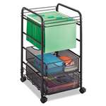 SAFCO PRODUCTS Onyx Mesh Open Mobile File, Two-Drawers, 15-3/4w x 17d x 27h, Black