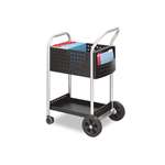 SAFCO PRODUCTS Scoot Mail Cart, One-Shelf, 22w x 27d x 40-1/2h, Black/Silver