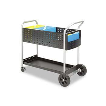 SAFCO PRODUCTS Scoot Mail Cart, One-Shelf, 22-1/2w x 39-1/2d x 40-3/4h, Black/Silver