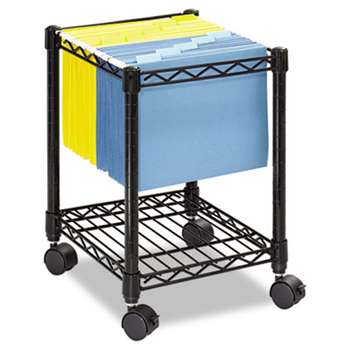 SAFCO PRODUCTS Compact Mobile Wire File Cart, One-Shelf, 15-1/2w x 14d x 19-3/4h, Black