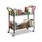 SAFCO PRODUCTS Wire Book Cart, Steel, Four-Shelf, 44w x 18-3/4d x 40-1/4h, Black