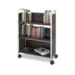 SAFCO PRODUCTS Scoot Book Cart, Three-Shelf, 33w x 14-1/4d x 44-1/4h, Black