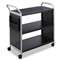 SAFCO PRODUCTS Scoot Three-Shelf Utility Cart, 31w x 18d x 38h, Black/Silver