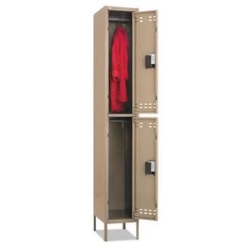 SAFCO PRODUCTS Double-Tier Locker, 12w x 18d x 78h, Two-Tone Tan