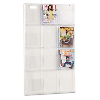 SAFCO PRODUCTS Reveal Clear Literature Displays, 12 Compartments, 30w x 2d x 49h, Clear