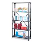 SAFCO PRODUCTS Commercial Steel Shelving Unit, Five-Shelf, 36w x 12d x 75h, Dark Gray